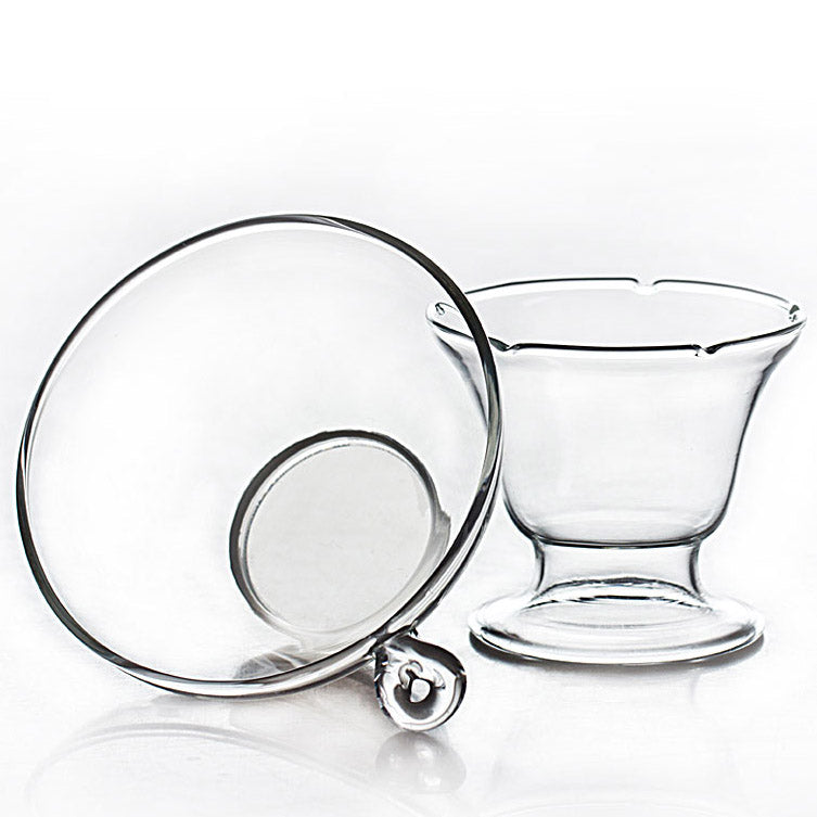 Clear Glass Tea Strainer And Holder