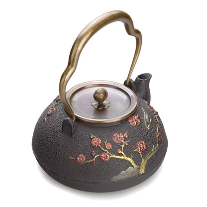 Japanese Magpie Plum Cast Iron Teapot