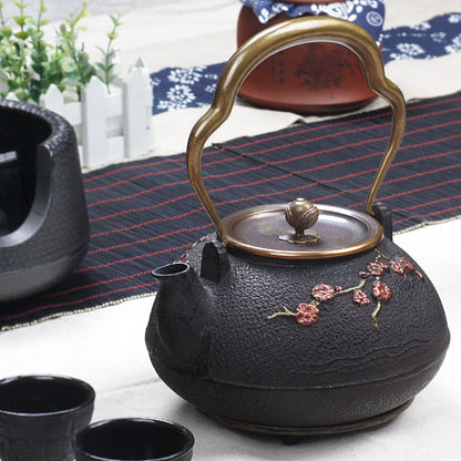 Japanese Magpie Plum Cast Iron Teapot