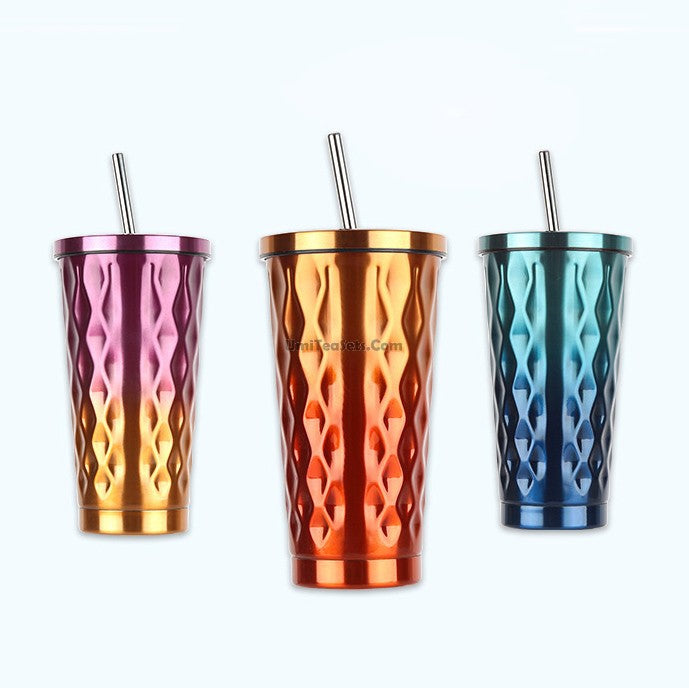 Stainless Steel Cup With Straw