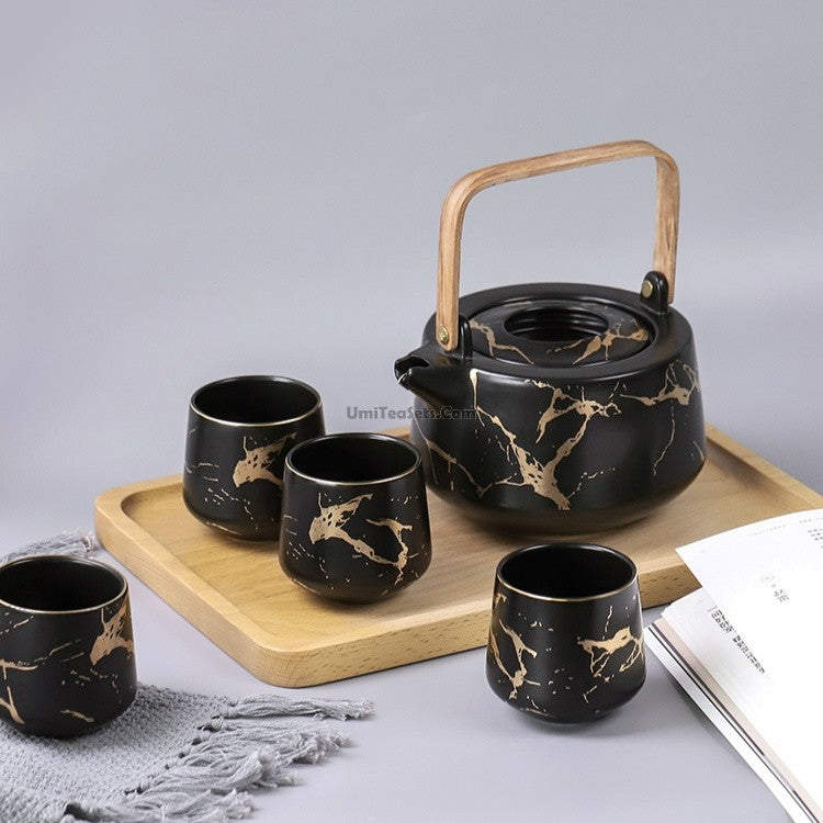 Stone Stripes Modern Tea Set