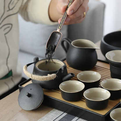 Black Ceramic Simple Gongfu Tea Set