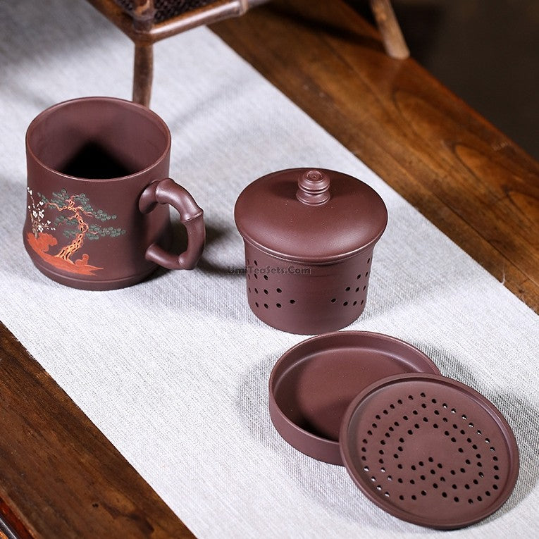 Yixing Clay Tea Cup With Infuser And Stand – Umi Tea Sets
