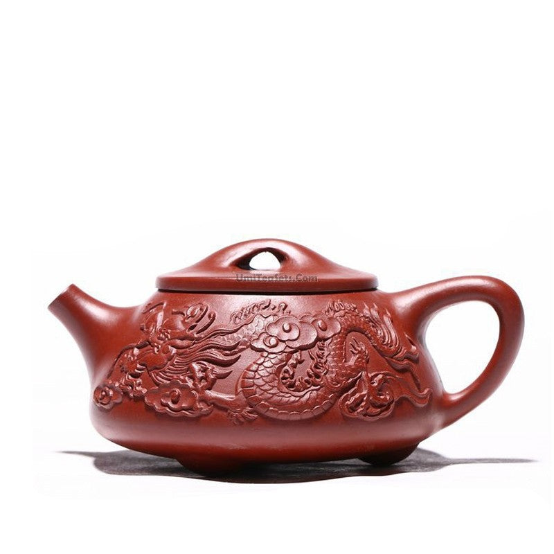 Yixing Red Clay Dragon Shi Piao Teapot