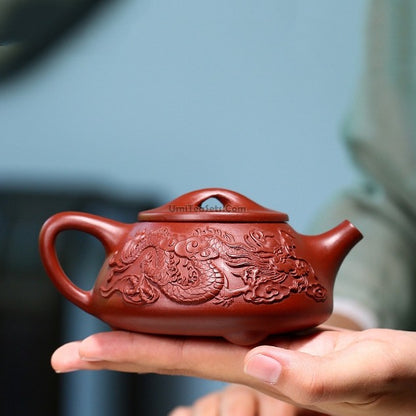 Yixing Red Clay Dragon Shi Piao Teapot