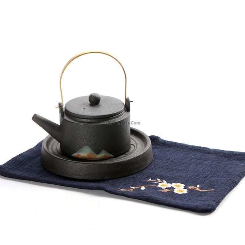 Japanese Zen Black Ceramic Tea Set