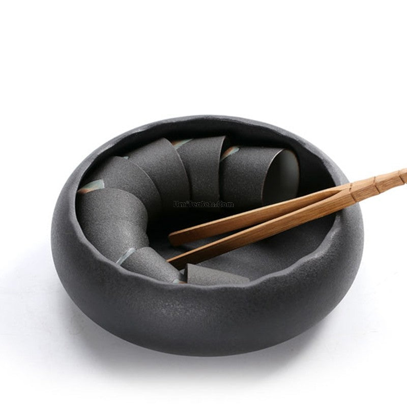 Japanese Zen Black Ceramic Tea Set