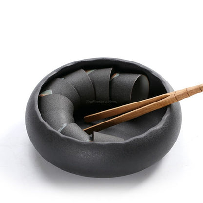 Japanese Zen Black Ceramic Tea Set