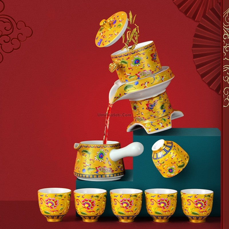 Enamel Porcelain Automatic Royal Tea Set
