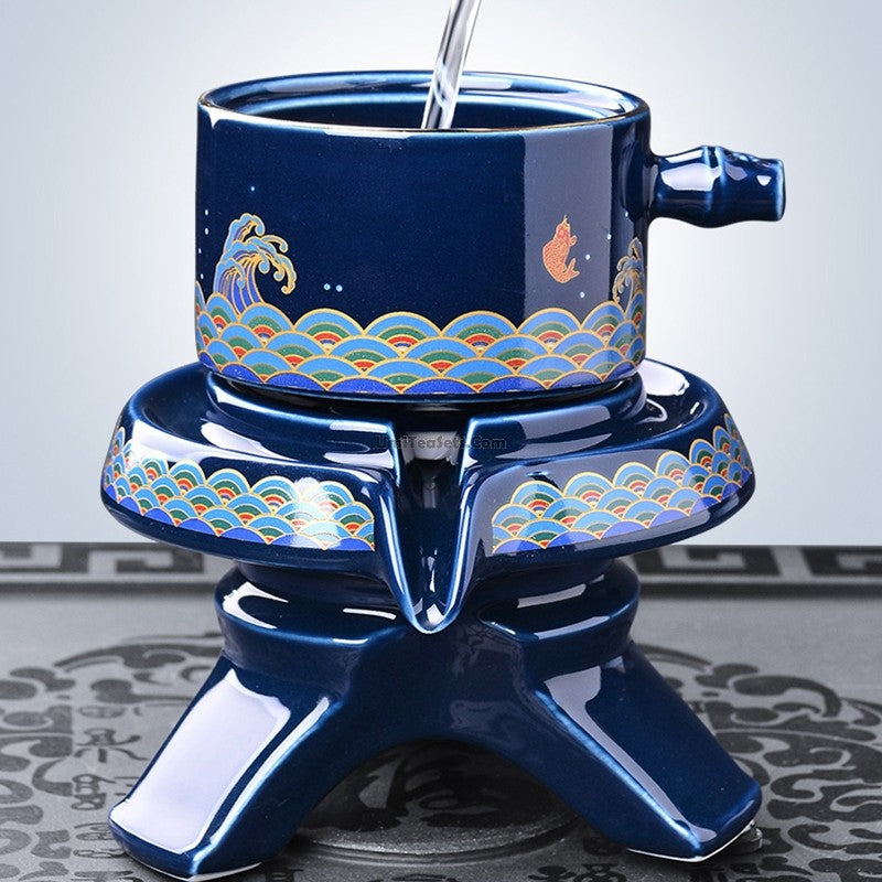 Blue Sea Wave Automatic Tea Set