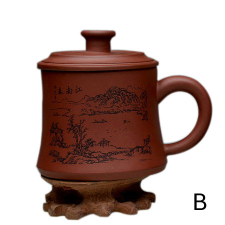 Landscape Yixing Purple Clay Tea Cup