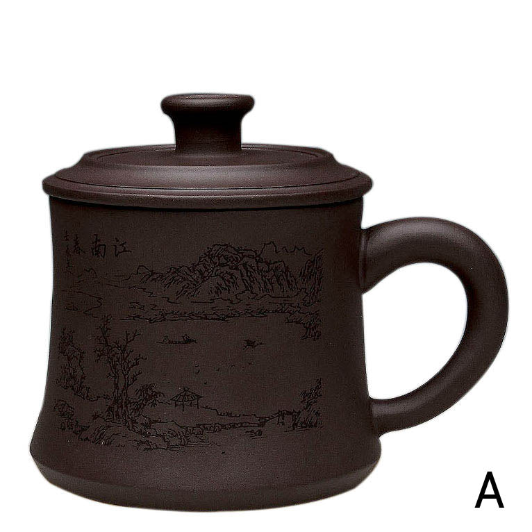 Landscape Yixing Purple Clay Tea Cup