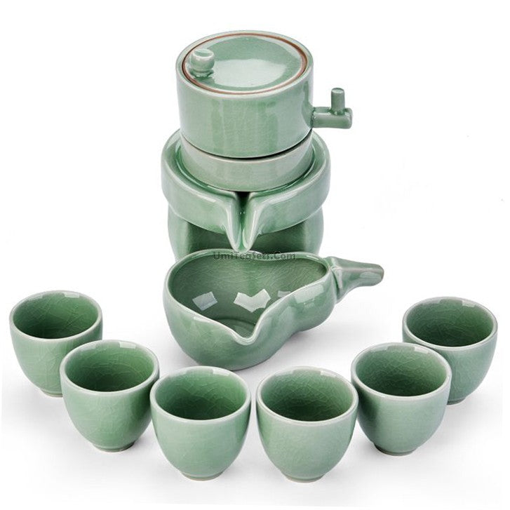 Jade Porcelain Buhrimill Automatic Tea Set