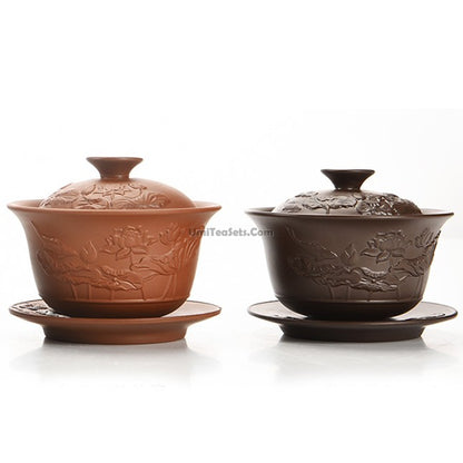 Yixing Purple Clay Lotus Tea Set