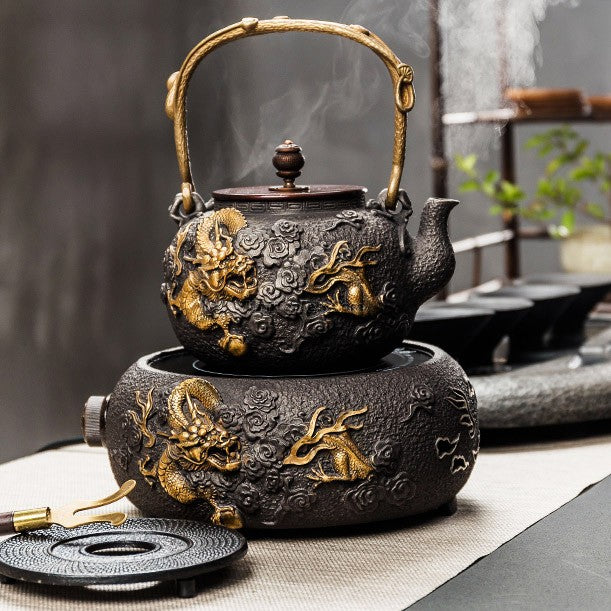 Dragon Cast Iron Teapot With Induction Cooker