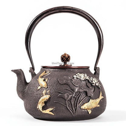 Fish Lotus Cast Iron Teapot With Induction Cooker