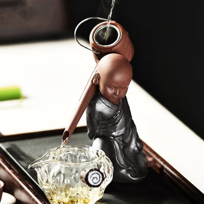 Little Monk Tea Strainer With Glass Fair Cup