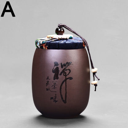 Purple Clay Chinese Characters Tea Caddy