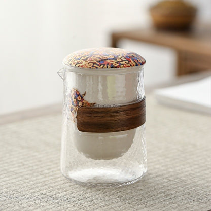 Glass And Porcelain Deer Travel Tea Set