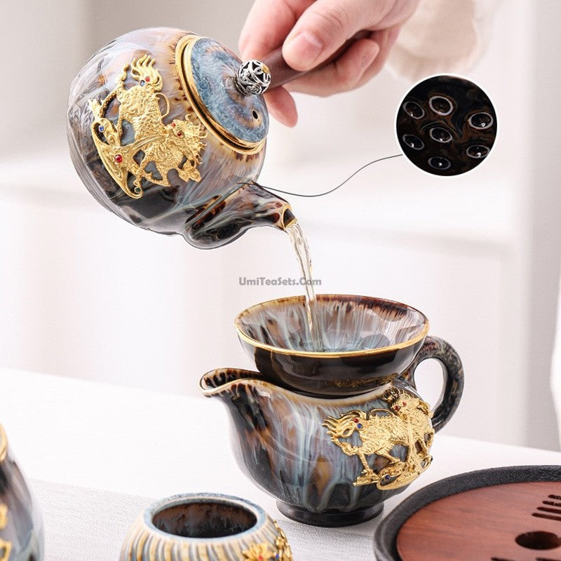 Chinese Jian Zhan Golden Dragon Tea Set – Umi Tea Sets