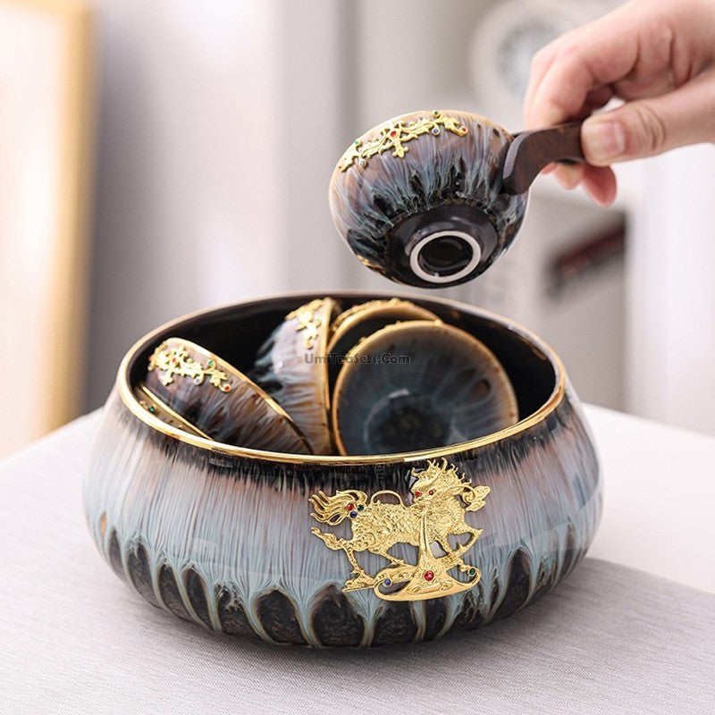 Chinese Jian Zhan Golden Dragon Tea Set – Umi Tea Sets