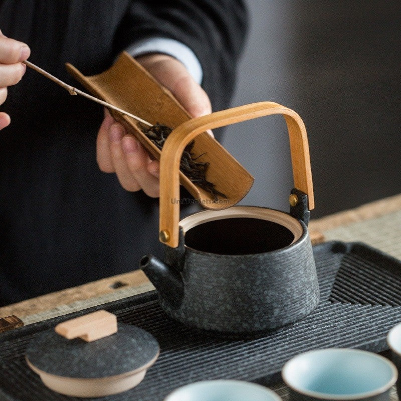 Japanese Black Stone Glazed Tea Set