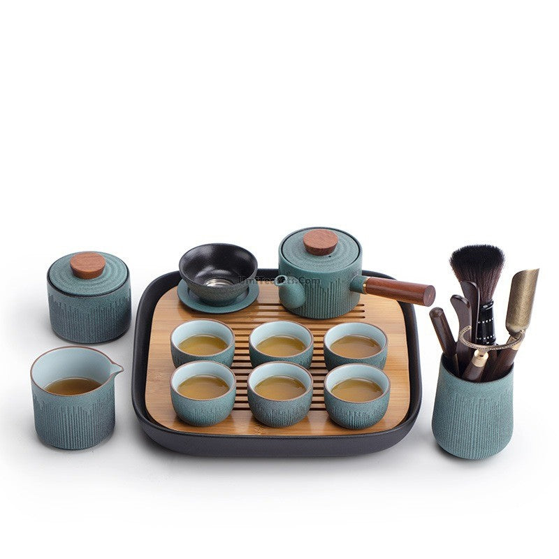 Japanese Cyan Stone Glazed Tea Set