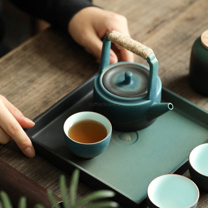 Japanese Cyan Ceramic Tea Set