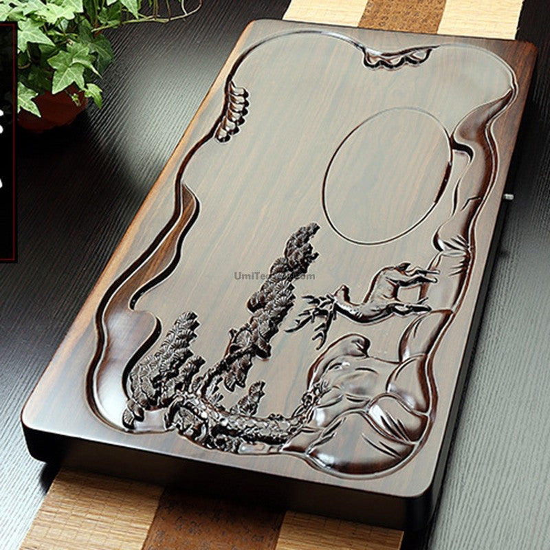 Pine Deer Gongfu Tea Set With Ebony Tea Tray