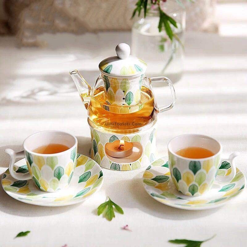 Glass And Porcelain Tea For One With Warmer
