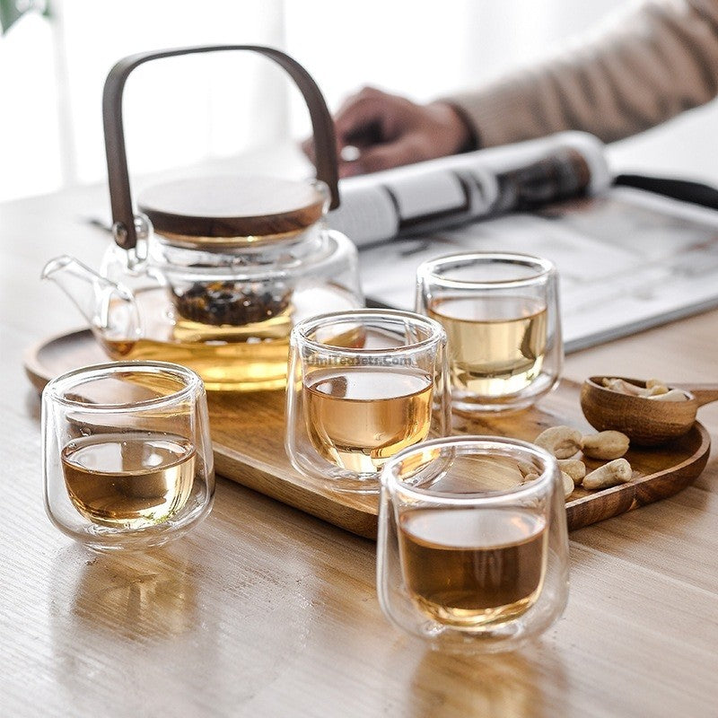 High Borosilicate Glass Tea Set With Tray
