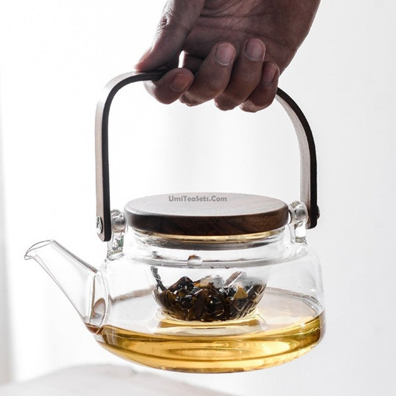 High Borosilicate Glass Tea Set With Tray