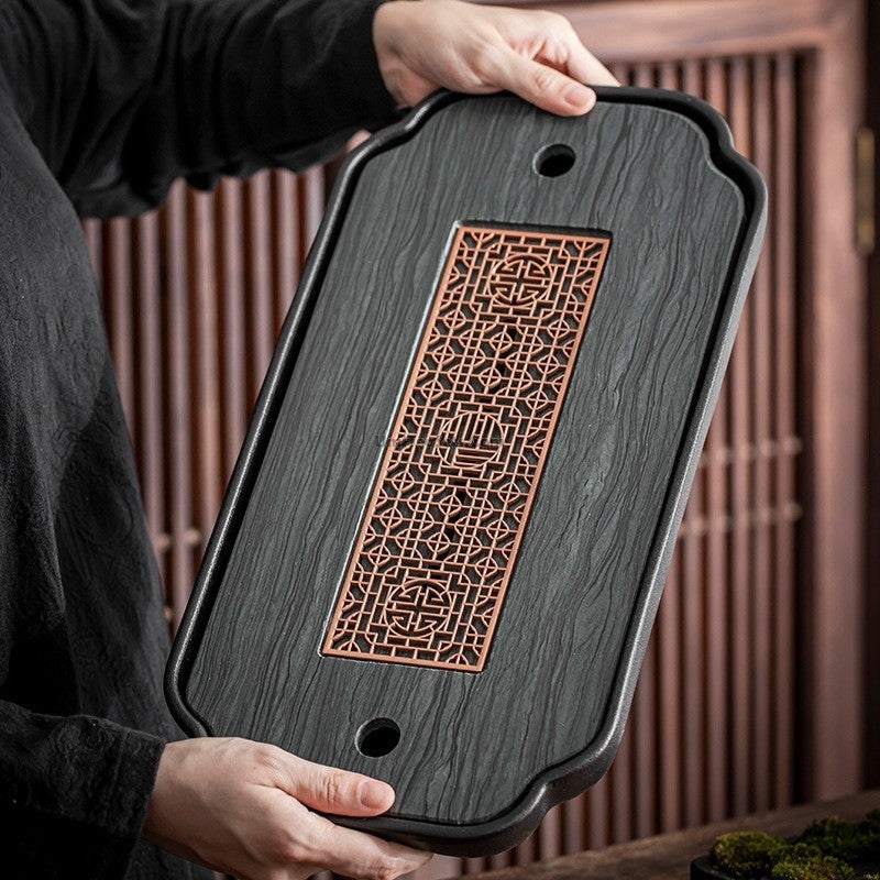 Black Ceramic Samll Gongfu Tea Tray
