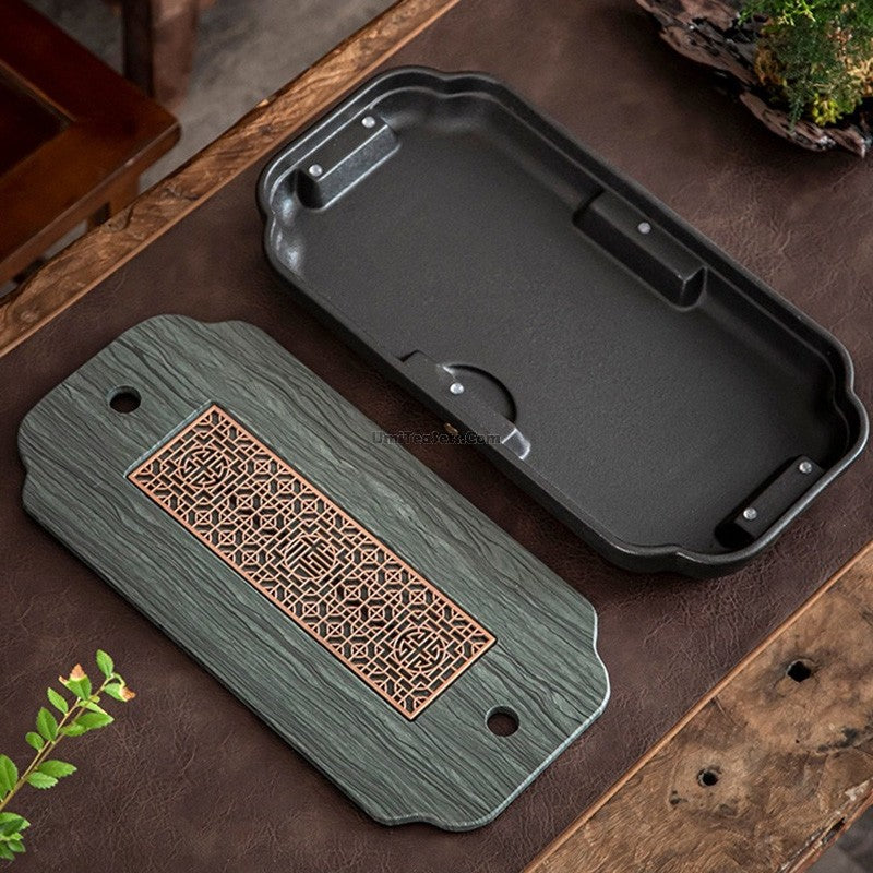 Black Ceramic Samll Gongfu Tea Tray