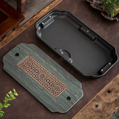Black Ceramic Samll Gongfu Tea Tray