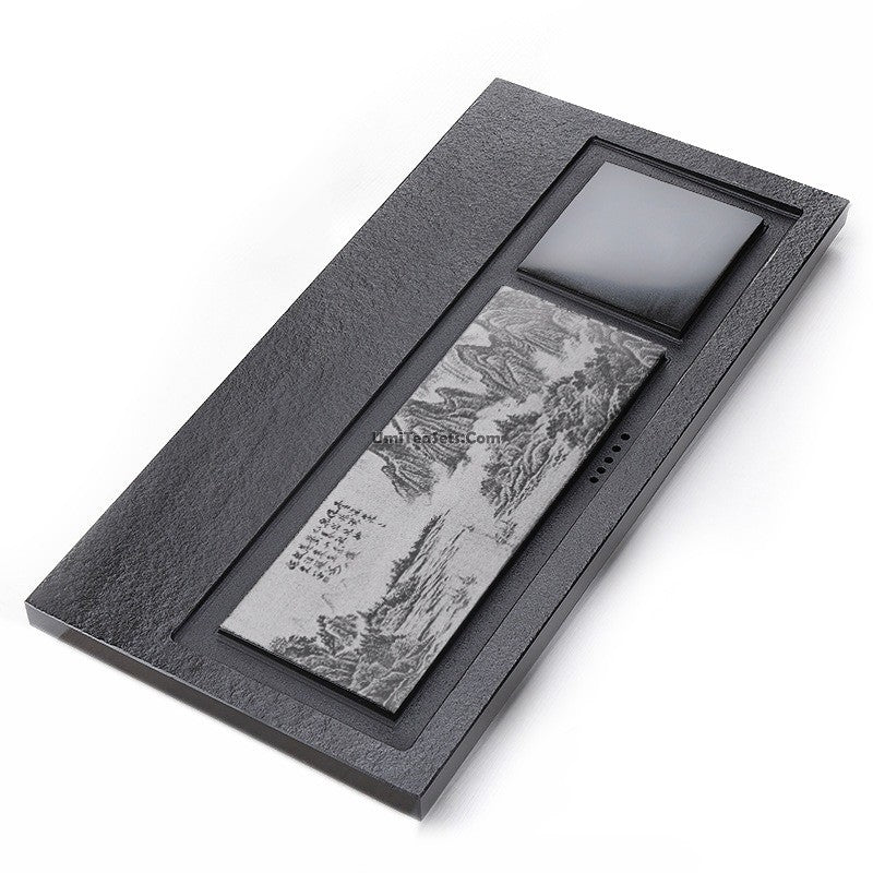 Black Stone Landscape Tea Tray