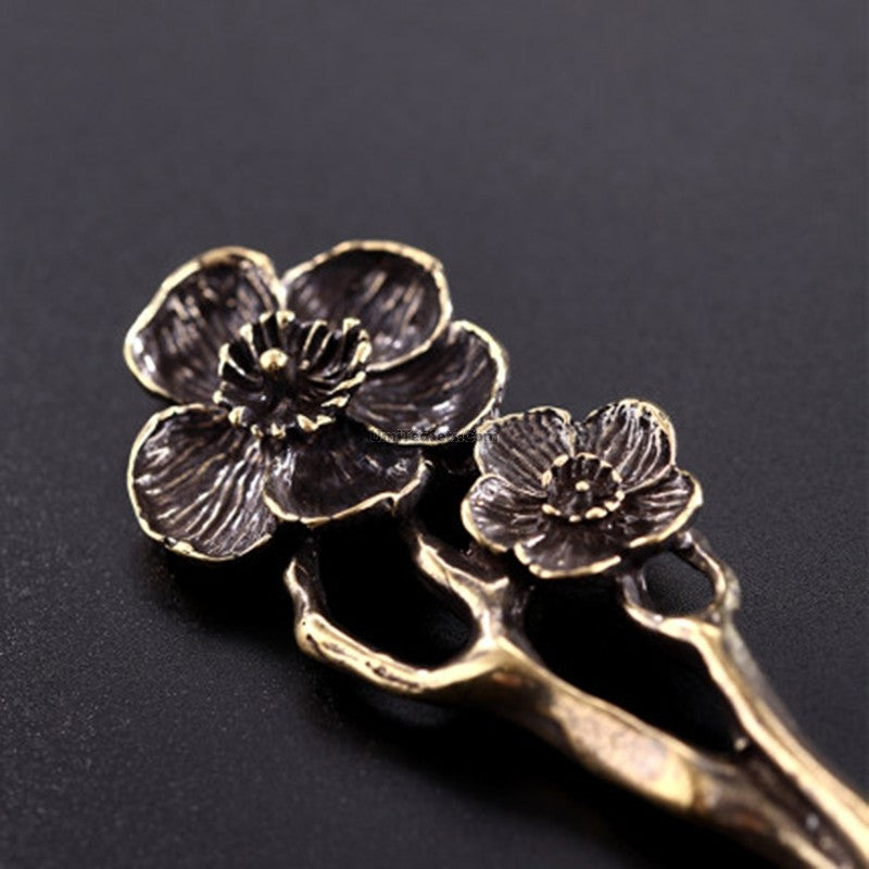 Handmade Flower Copper Tea Needle